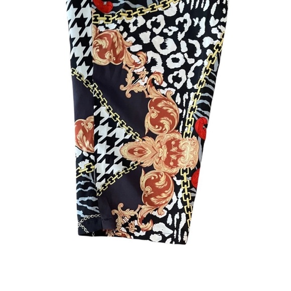 PrettyLittleThing pull on abstract pattern elastic waist drawstring pants size 8 - Picture 3 of 10